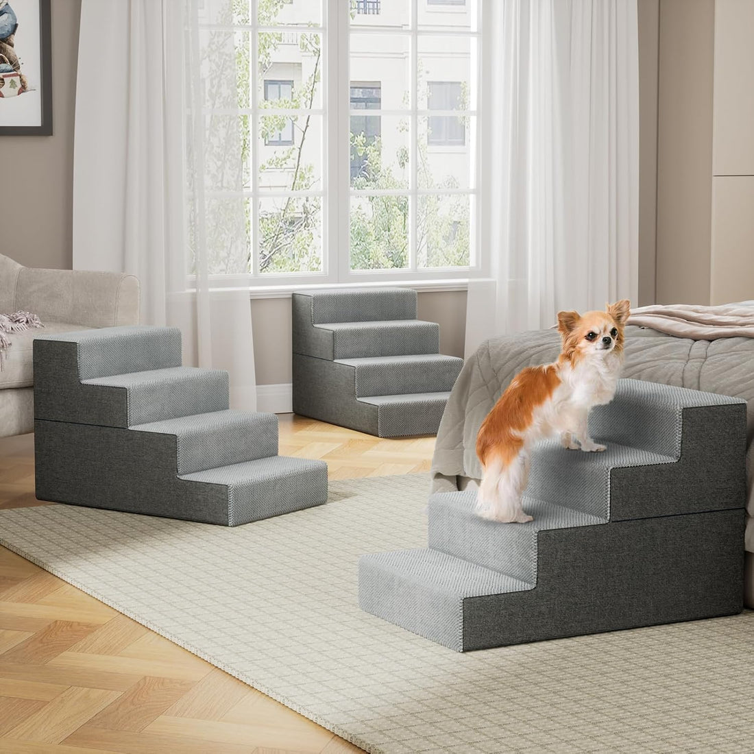YENING Large Dog Stairs for High Beds
