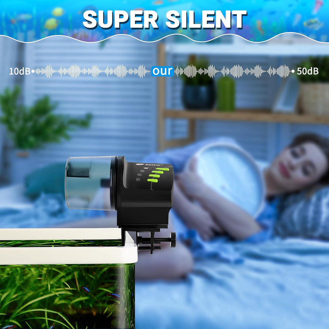 Ycozy Automatic Fish Feeder for Aquarium Auto Food Dispenser