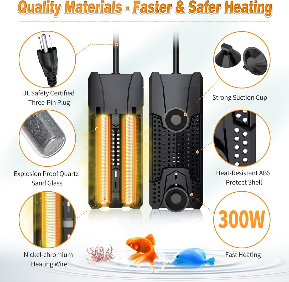 Submersible Aquarium Heater,300W/500W/800W/1000W Fish Tank Heater