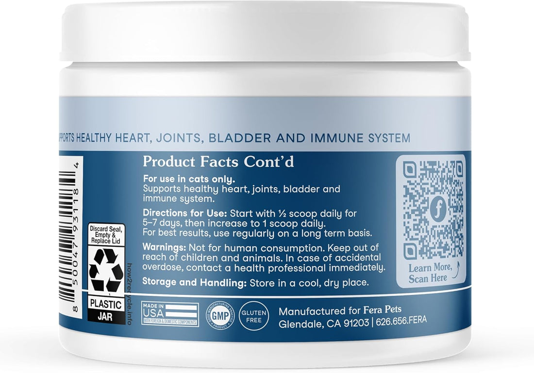 Fera Pets Cat Multivitamin- Daily Wellness Blend with Probiotics