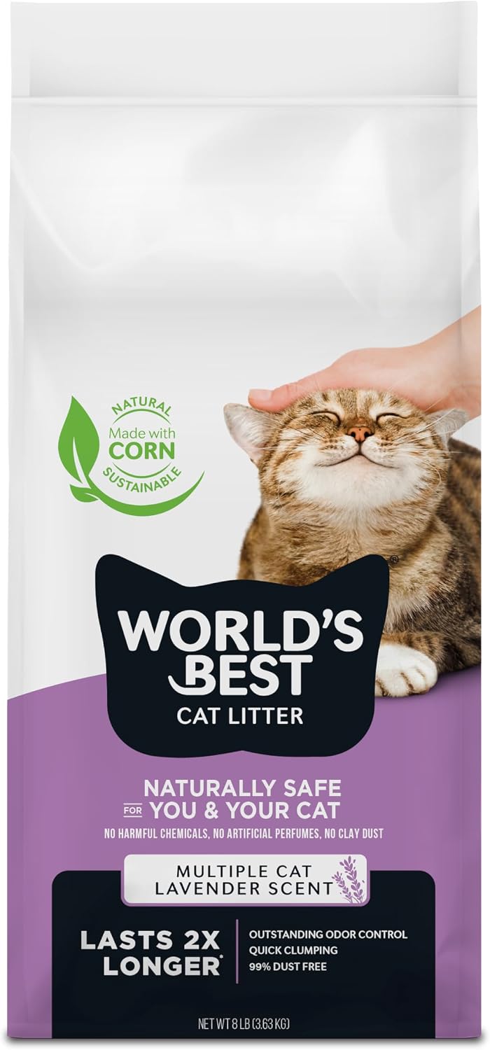 World's Best Cat Litter Lavender, Long-Lasting Odor Control, 15 lb Bag