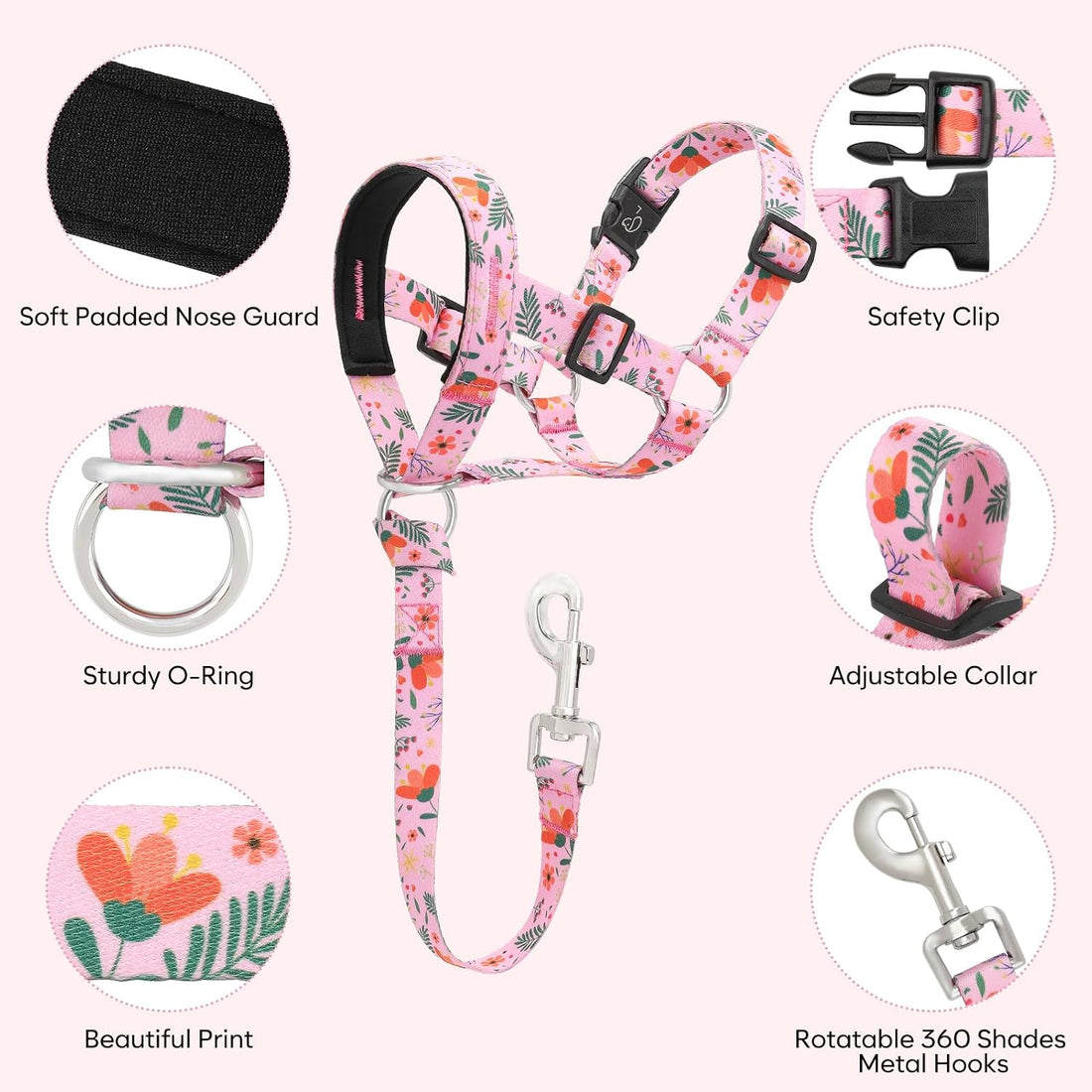 Dog Head Collar, Printed No-Pull Headcollar