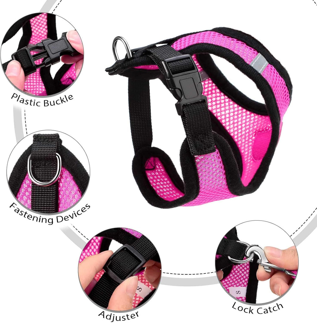 Weewooday 6 Sets Adjustable Chicken Harness and Leash Mesh Breathable