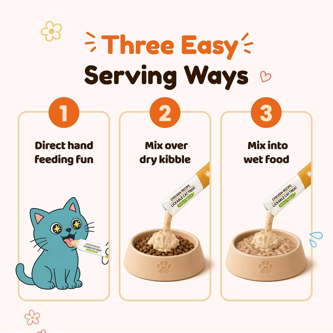 Lickable Cat Grass Treats for Gentle Hairball Support 20 Tubes