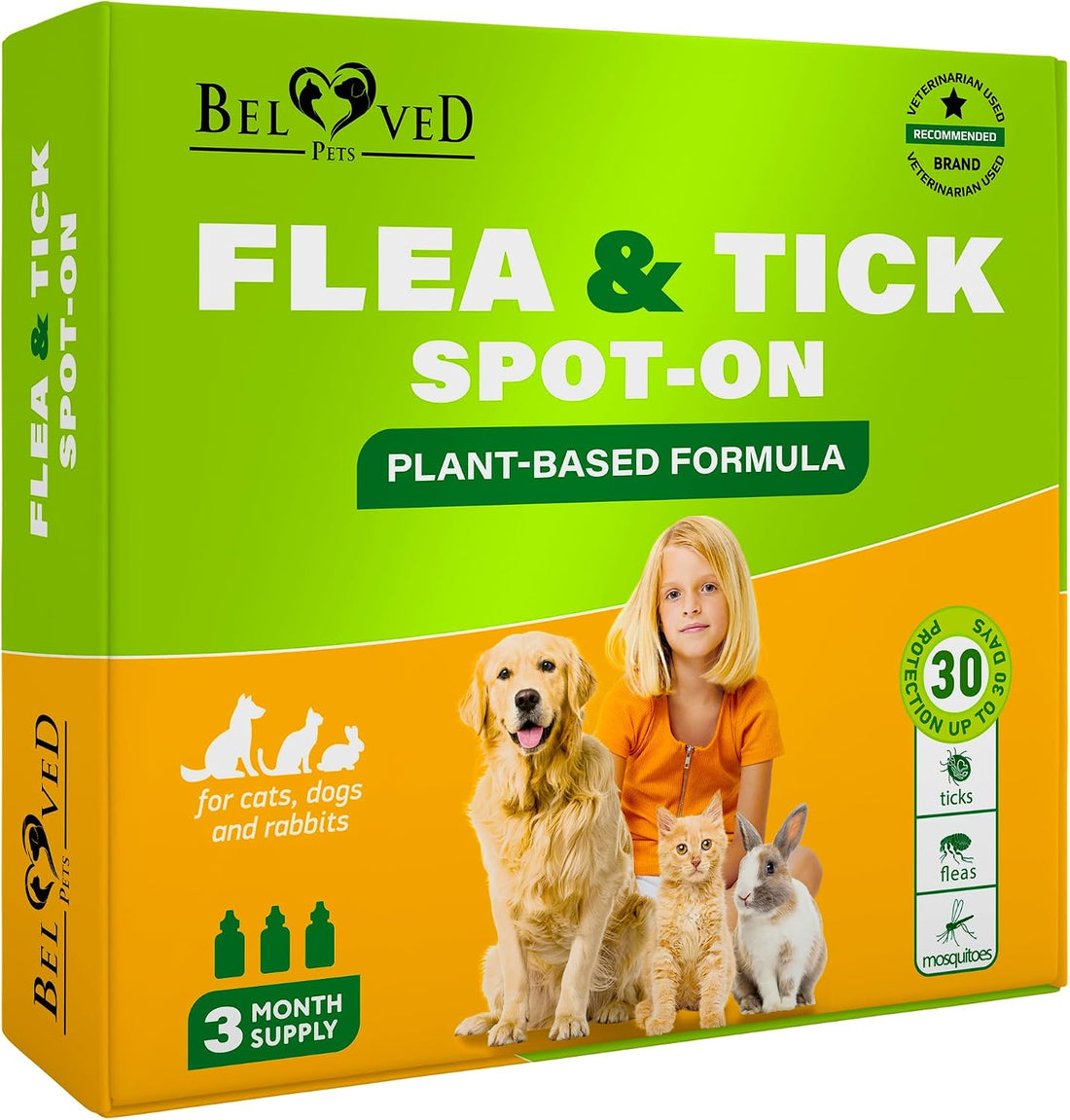 Beloved Pets Flea & Tick Spot-On Drops for Dogs and Cats