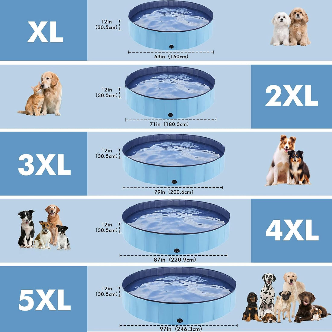 Eooqi Foldable Dog Pool for Large Dogs & Kids