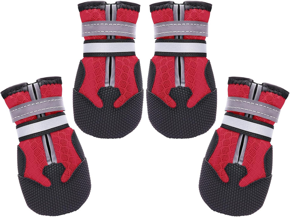 Dimicoo Breathable Dog Boots for Medium Large Dogs,Non-Slip Dog Shoes