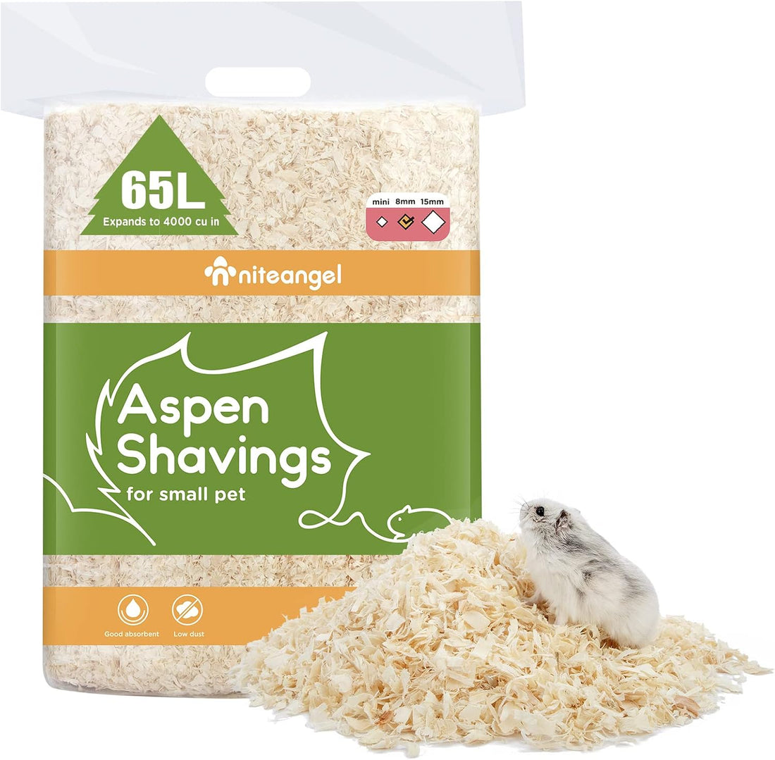 Niteangel Aspen Shaving Hamster Bedding: 65L Absorb Odors & No Dust