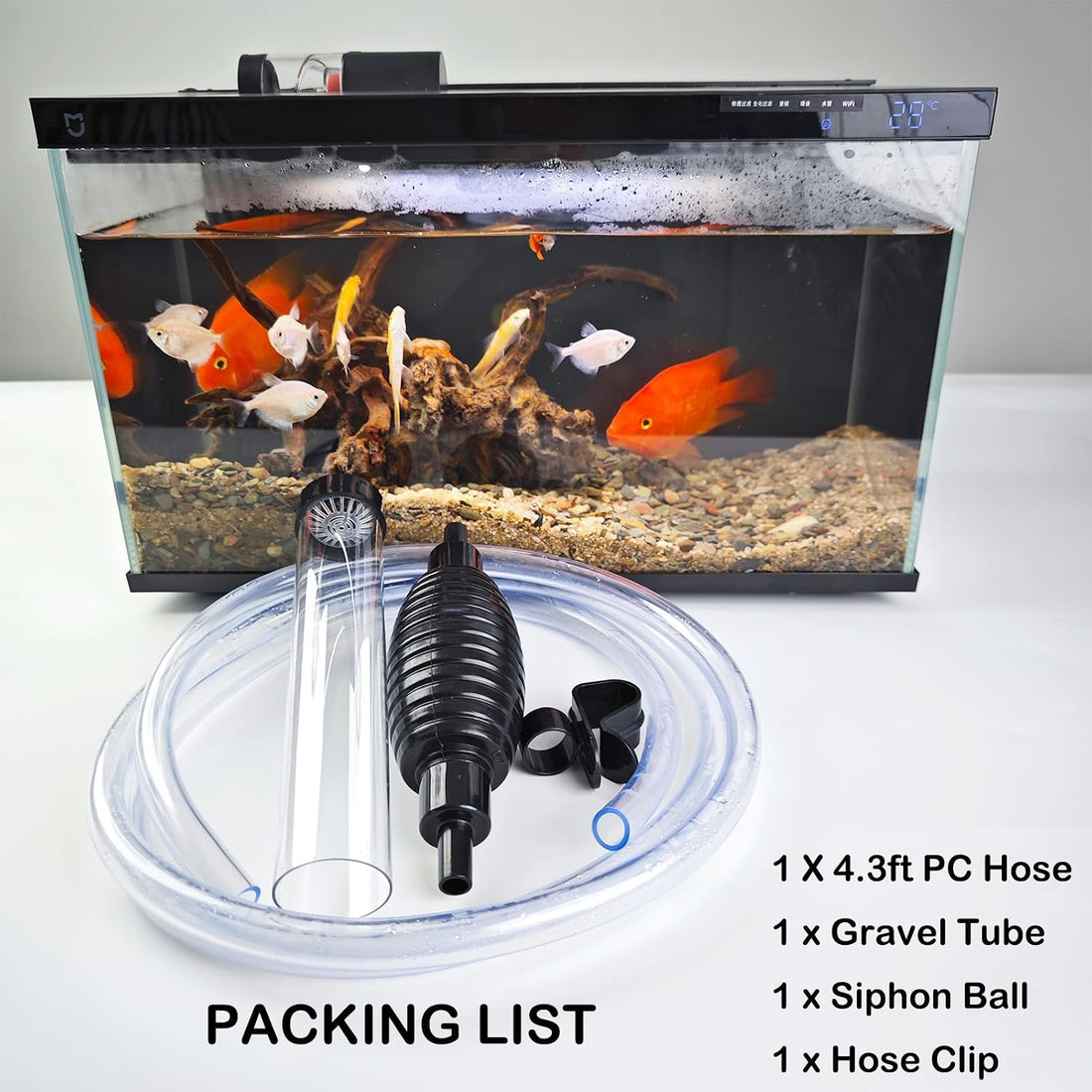 4.3ft Aquarium Siphon Vaccum Cleaner Fish Tank Water Changer Kit