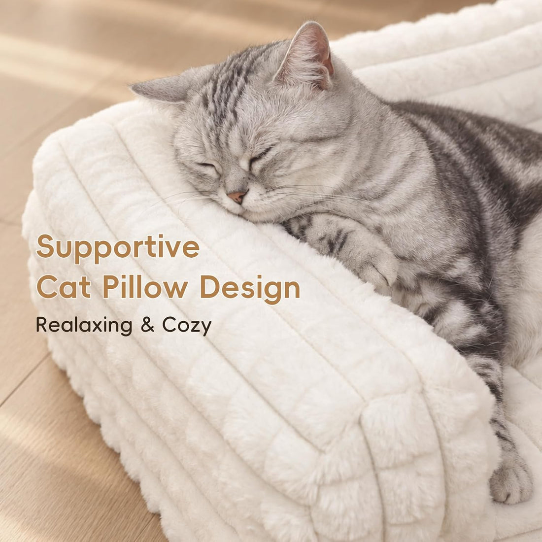 Cat Couch Bed for Indoor Cats,24 x 16.5 x 8 Inches, White