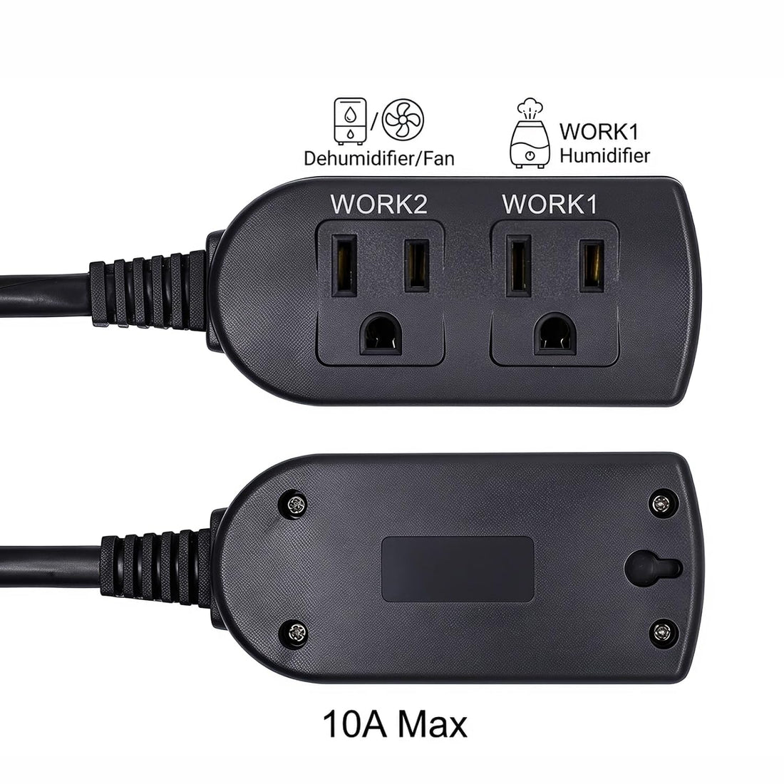 Humidity Controller, Dual Outlet Humidistat, 5-99% RH, Reptile