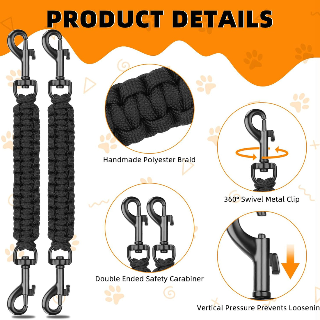 YUEPET 2 Pack Dog Collar Safety Clips