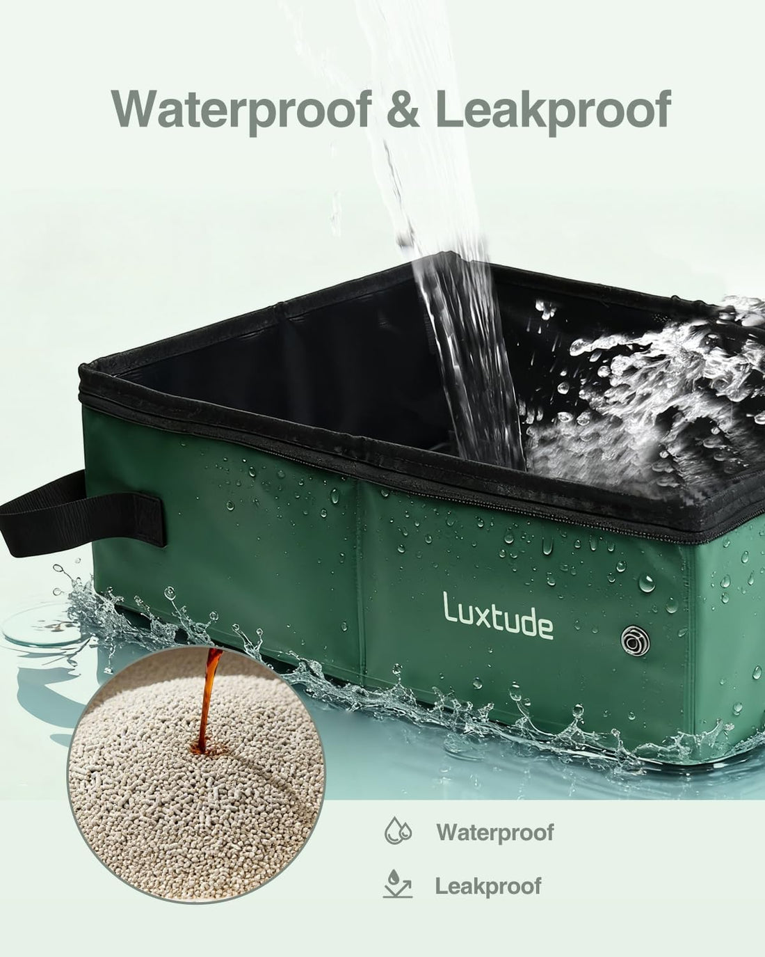 Luxtude Travel Litter Box for Cats, Comes with a Hard Non-Stick Bottom