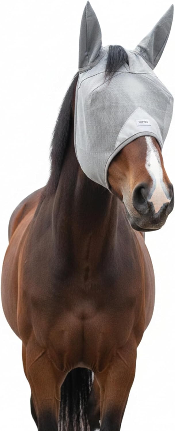 Horse Fly Mask Without Ears, UV Eye Protection, Standard Size