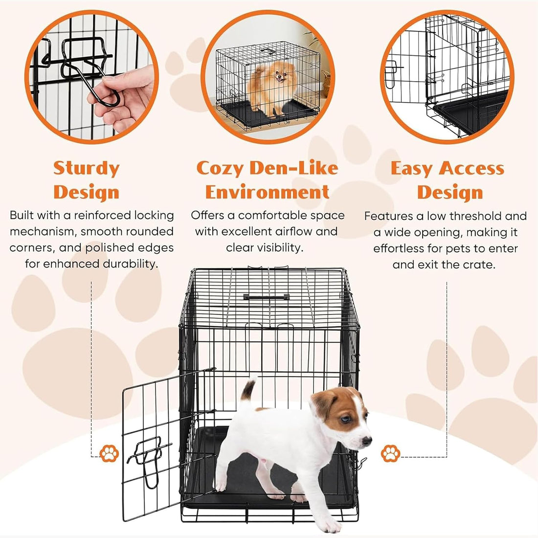 Sweetcrispy 24 Inch Single Door Dog Crate