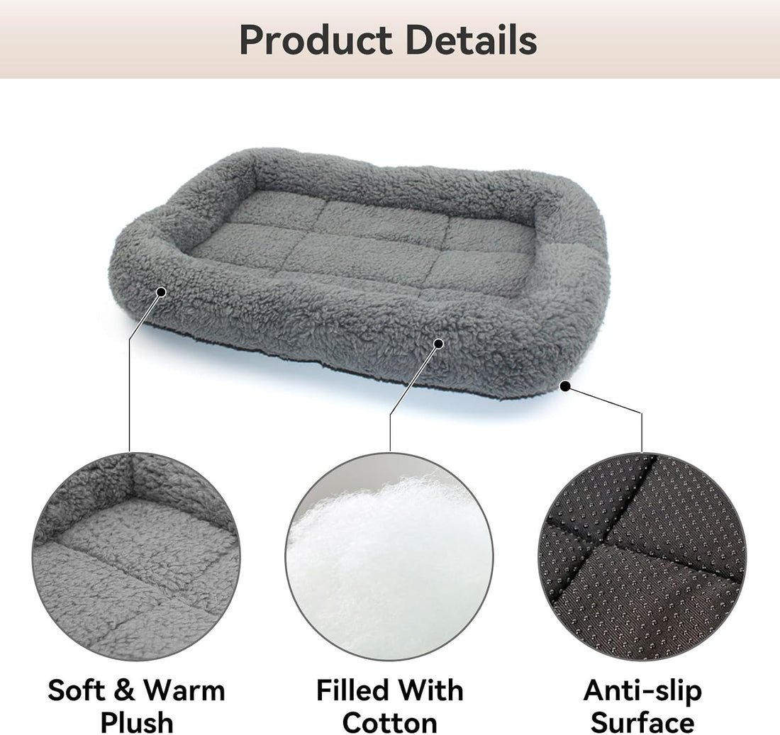 PETLESO Small Cat Bed Mat, 22" x 16" Plush Cushion with Surrounding
