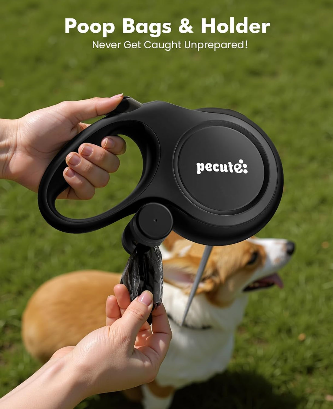 Pecute 26ft Dog Leash Retractable with Chew Proof Extender
