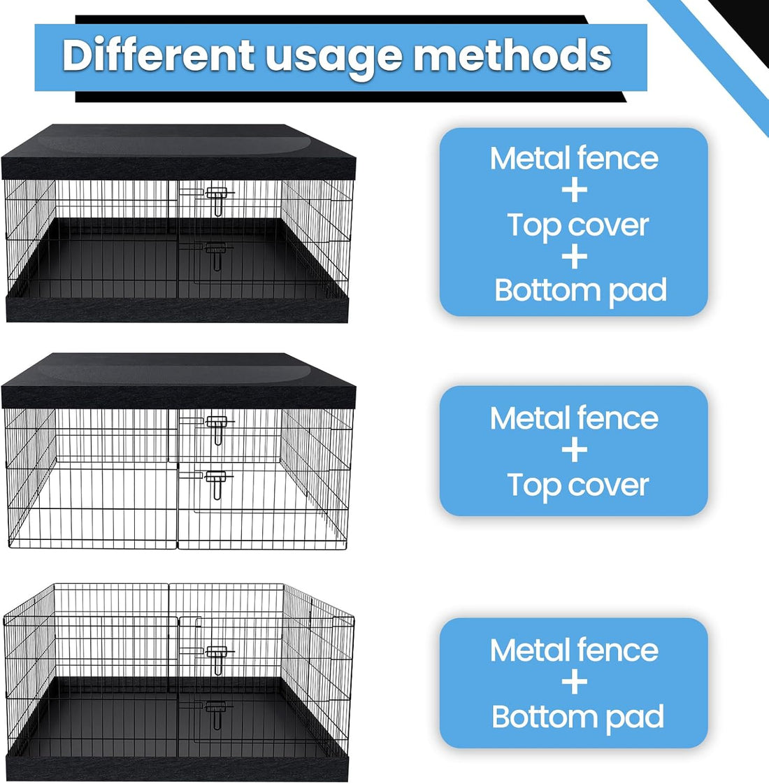 PEEKABOO Square Dog Playpen Bottom Pad for 8-Panel Pens, 48 x 48 in