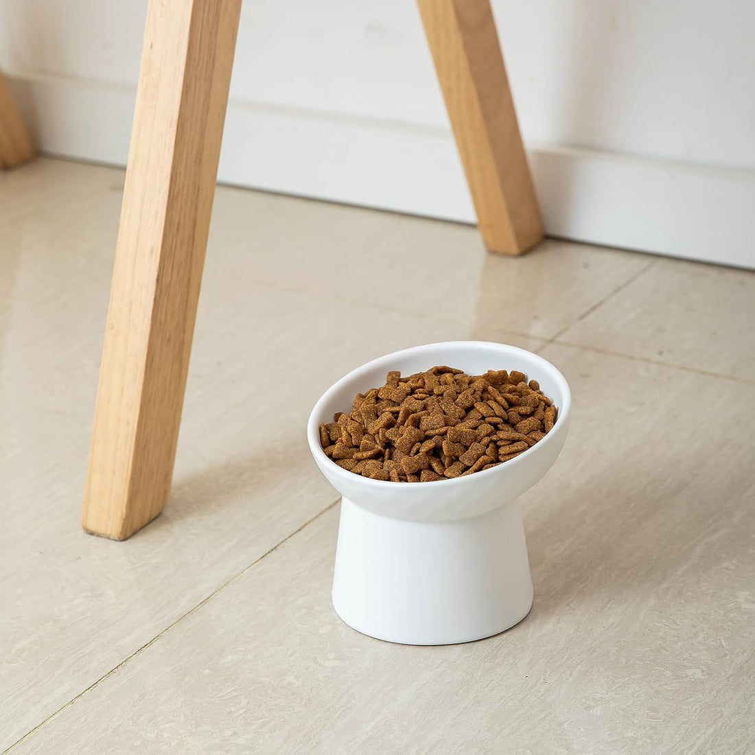 KITCHENLESTAR Ceramic Raised Cat Bowls