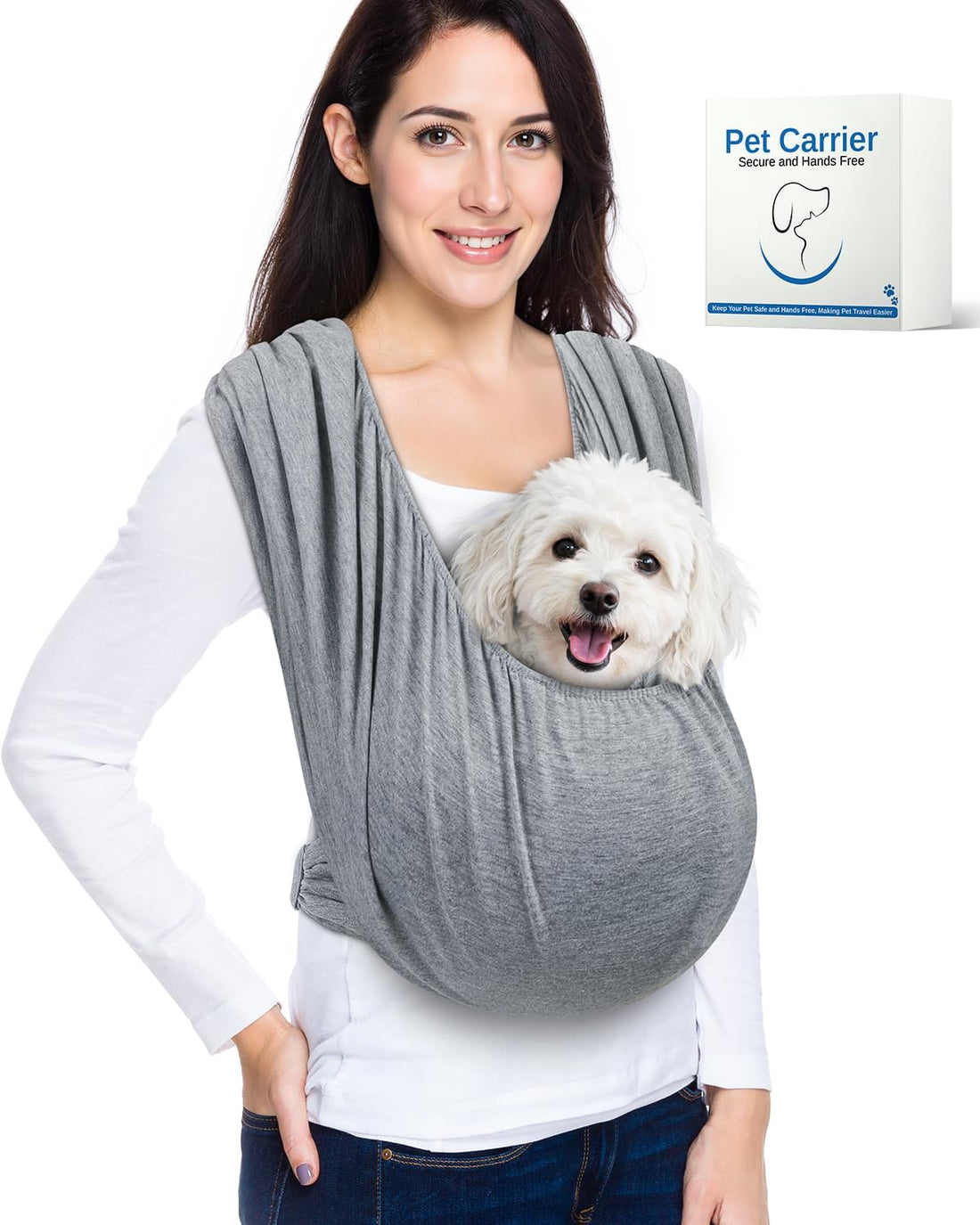 Dog Sling Carrier for Small Pet, Hands Free Front Backpack