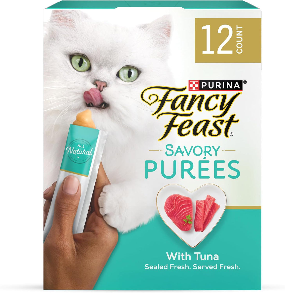 Fancy Feast Purina Squeezable Cat Treats Tube (12 Pack) 0.35 oz