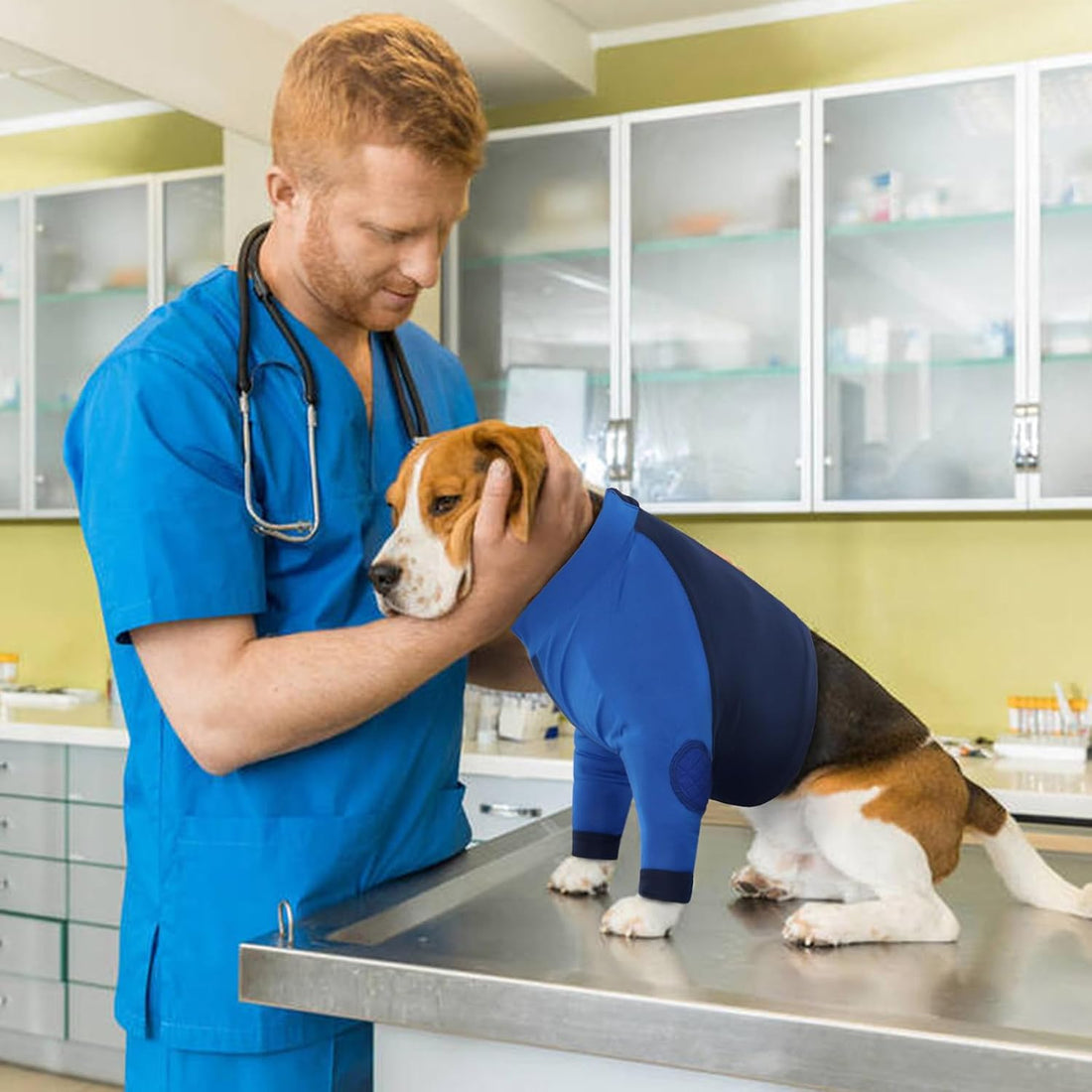LeLePet Dog Recovery Suit for Front Legs, Dog Sleeve to Stop Licking