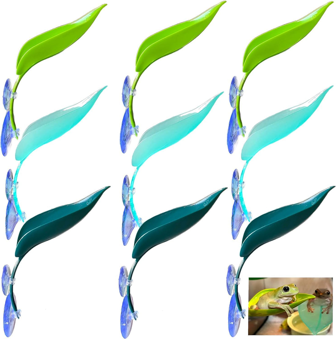 9-Pack Plastic Leaf Decor Decorations with Suction Cups