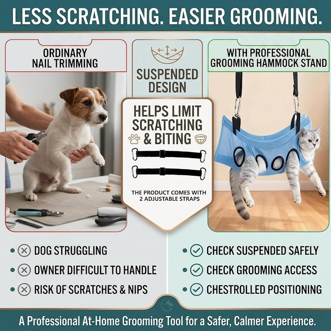 Dog Grooming Hammock Stand for Pet Nail Trimming