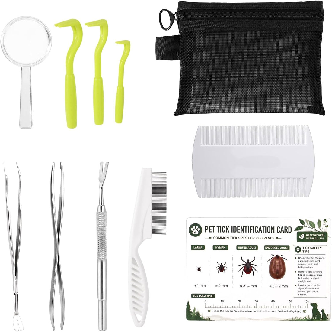 Penitue Tick Removal Tool Kit Tweezers for Cats and Dogs