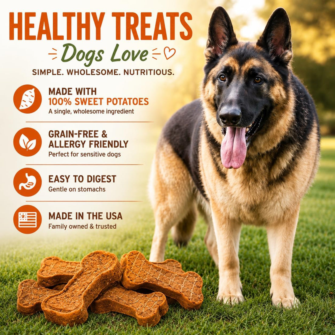 Gaines Family Farmstead Sweet Potato Dog Bones – 32 oz Bag