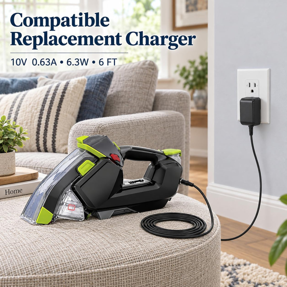 10V 0.63A Power Adapter Compatible with Bissell 3180 3182 3181 Stain