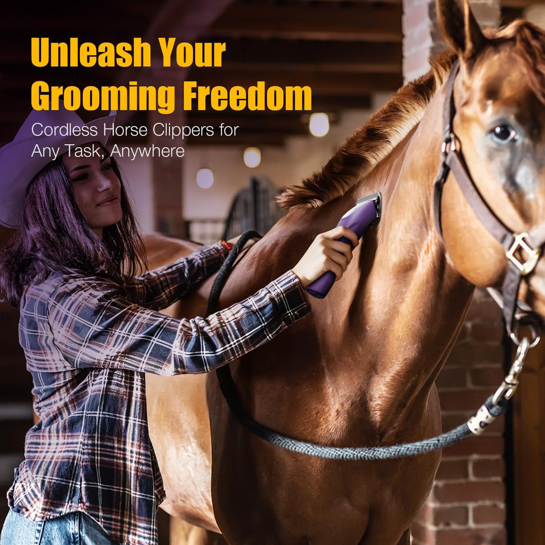 Professional Horse Clippers Cordless Detachable Wide Blade 2 Speed