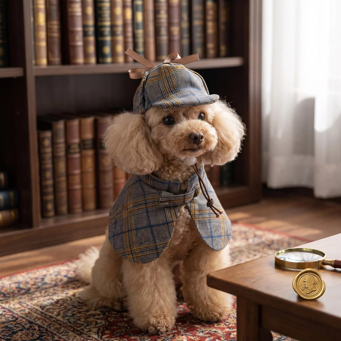 MANON ROSA Halloween Detective Dog Costume with Cape & Hat