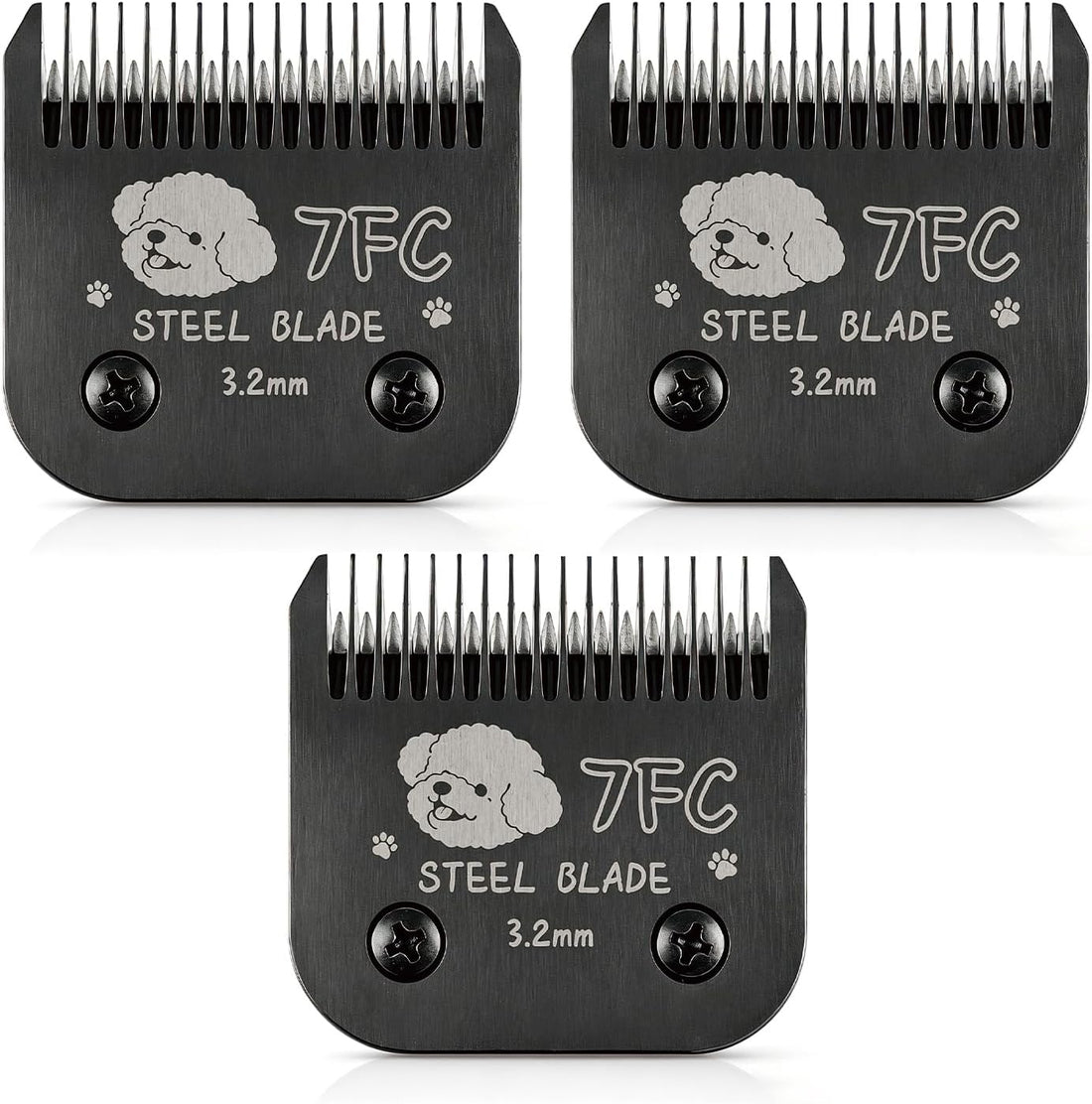 Size 10 Blades Compatible with Andis Oster A5 Wahl KM10, Black, 3-Pack