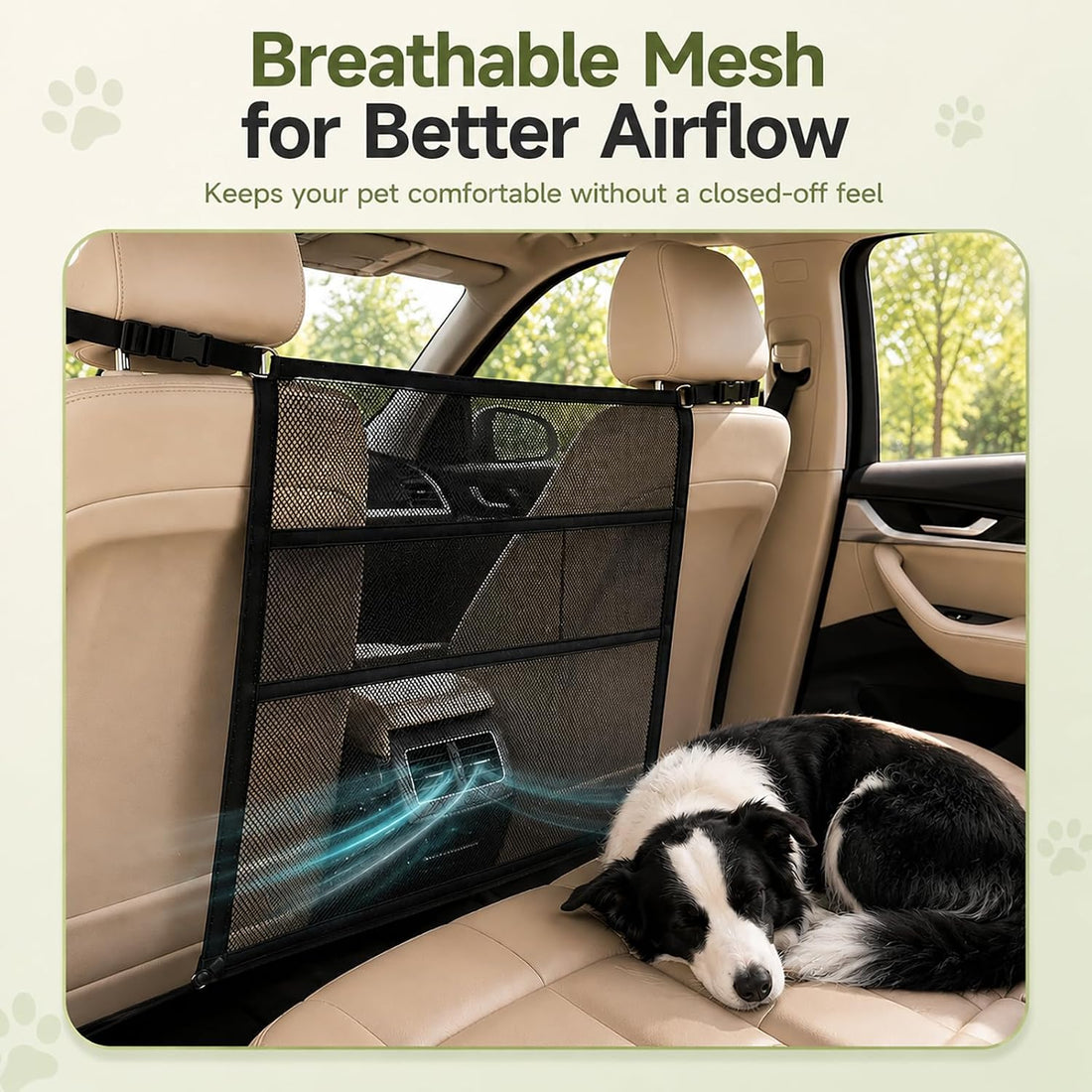 Dog Car Barrier for SUV, Mesh Pet Divider & Storage Gate, 22.4"x 27.2"