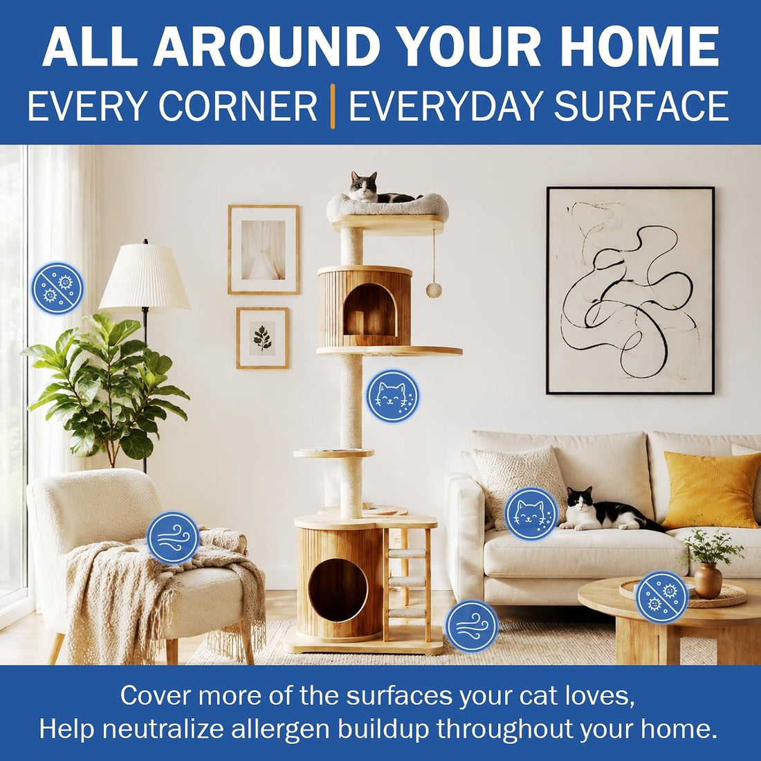 Cat Allergen Neutralizing Spray for Human & Home, Pet-Friendly Formula