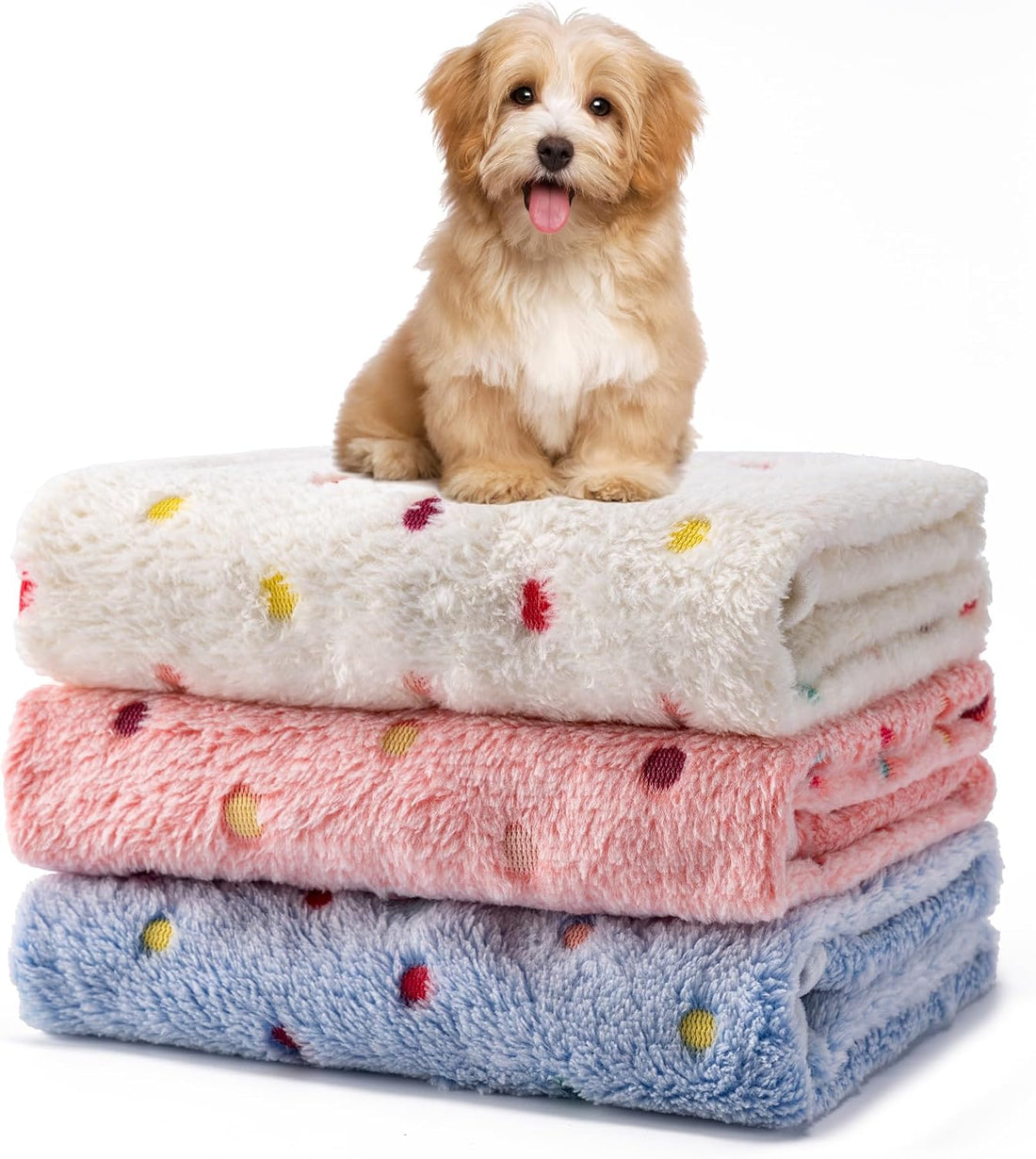 1 Pack 3 Blankets Fluffy Premium Fleece Soft Pet Blanket Flannel