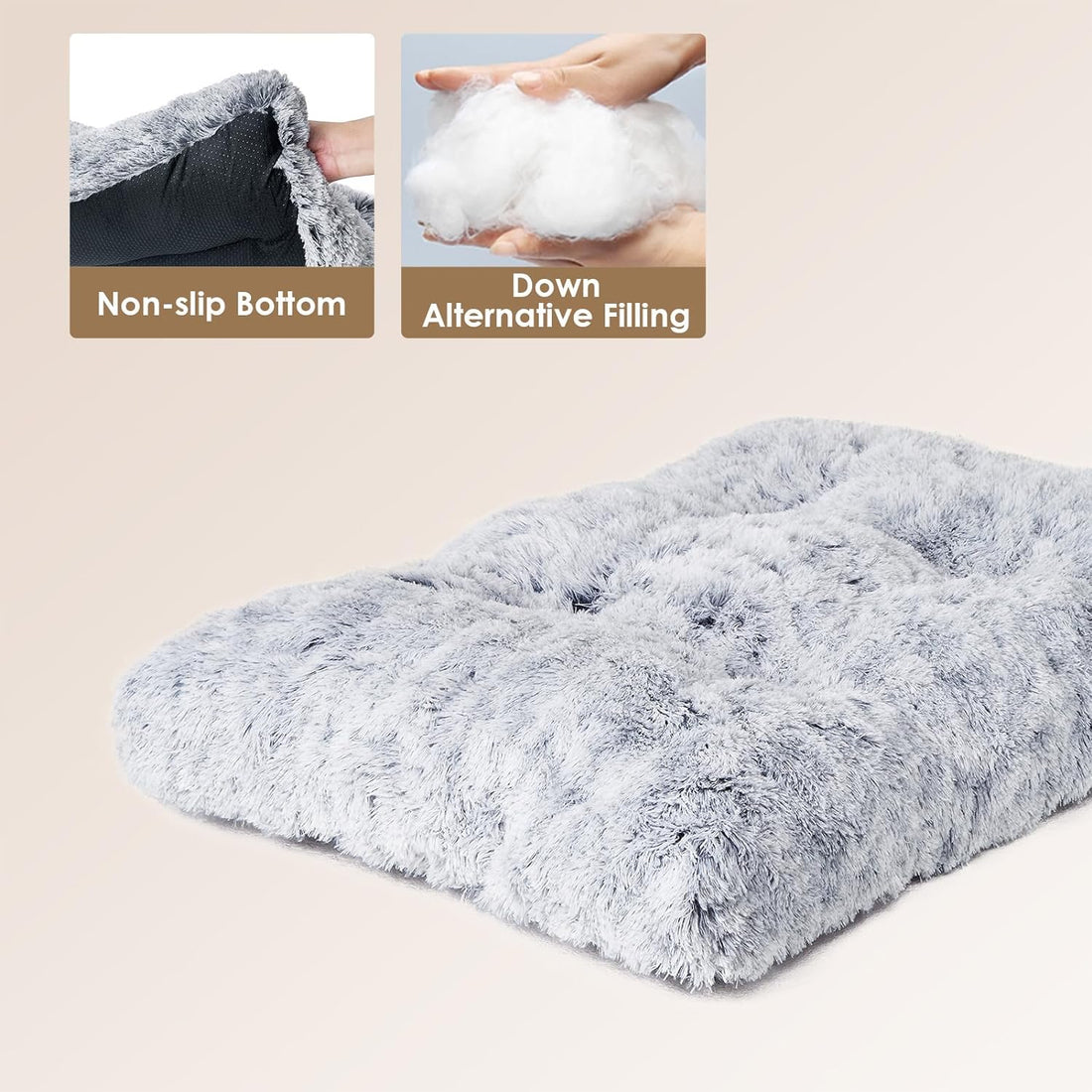 EHEYCIGA Fluffy Dog Crate Bed, Plush Extra Large Plus Dog Pillow