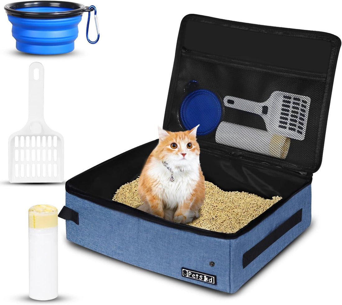 Petskd Portable Cat Travel Litter Box with Lid