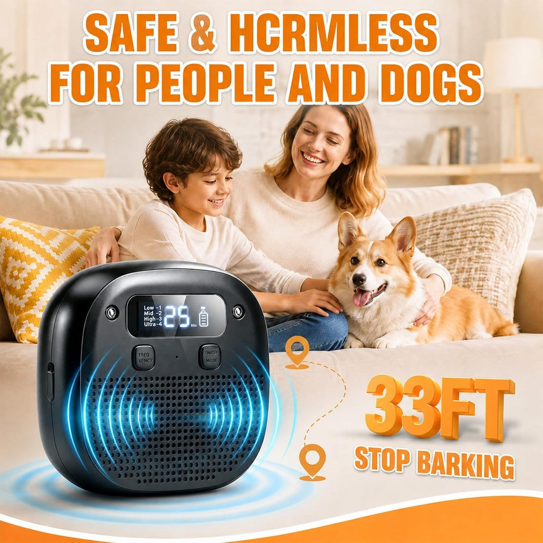 Tetra Anti Barking Device for Dogs,Ultrasonic Dog Bark Deterrent