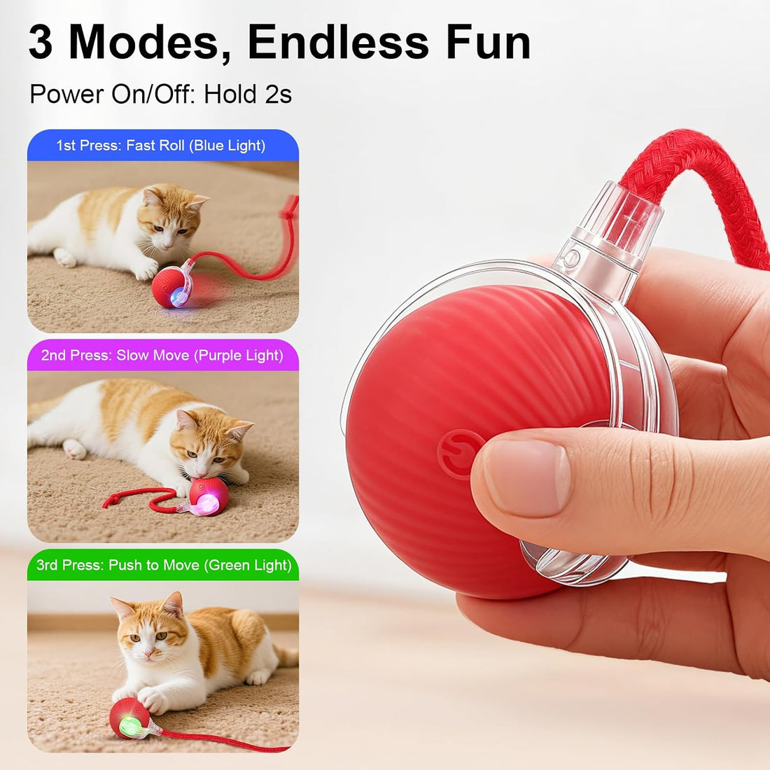 Interactive Automatic Rolling Electronic Stimulation Chase Ball Cat