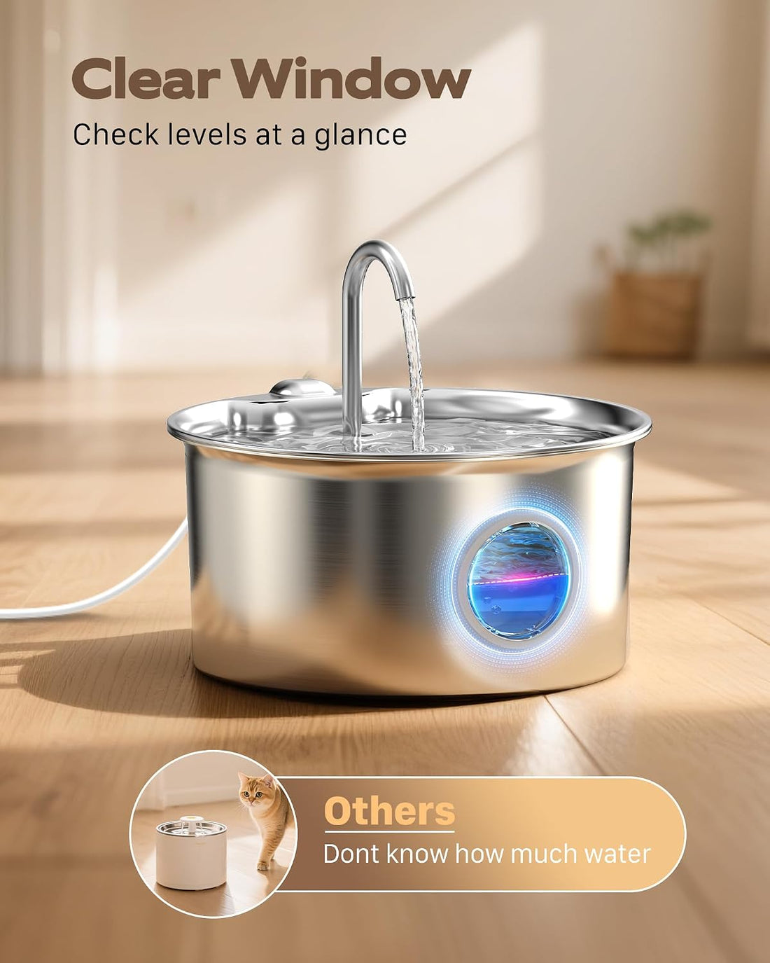 Cat Water Fountain Stainless Steel: Cat Fountain for Drinking