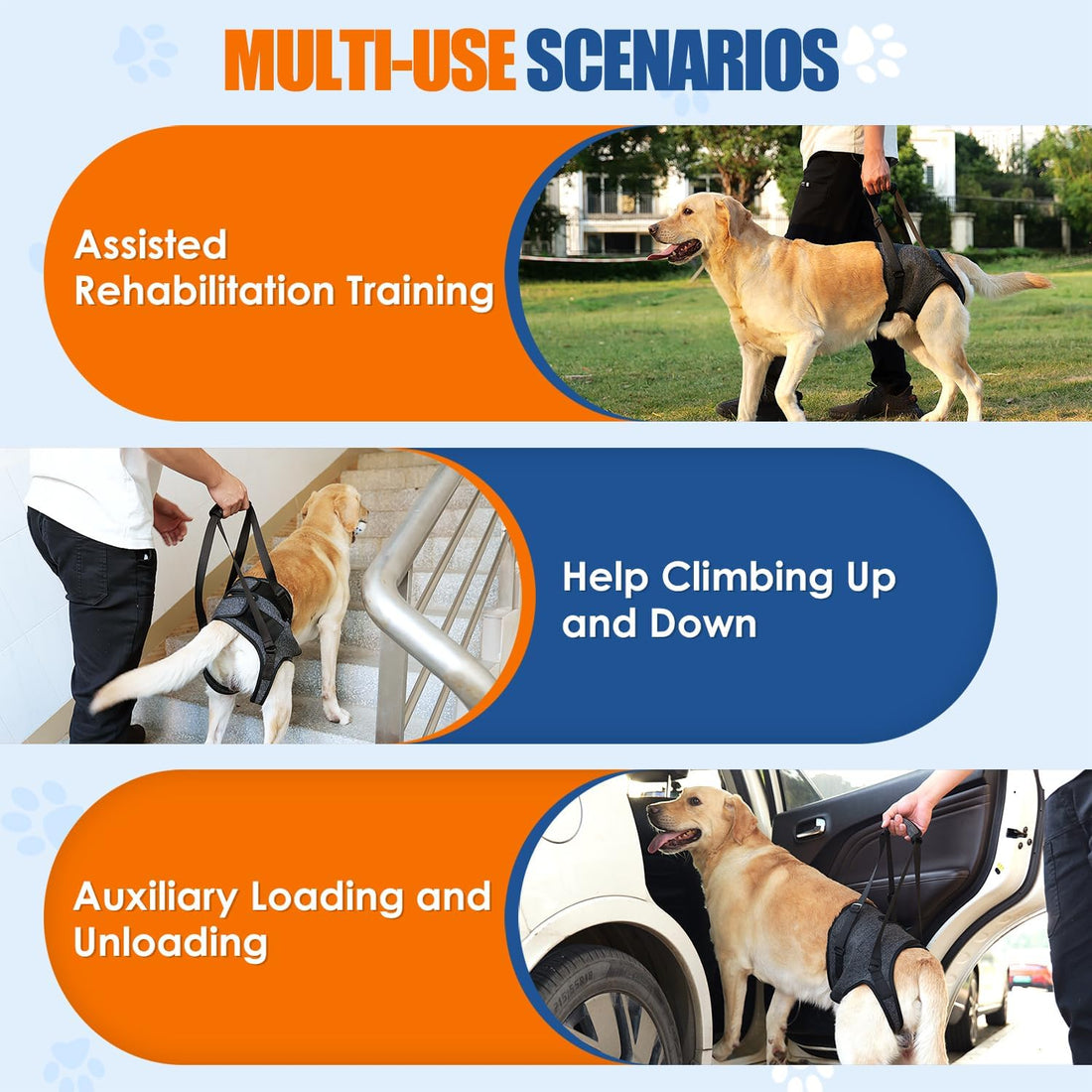 SlowTon Dog Lift Harness, Adjustable Dog Sling for Medium Large Dogs