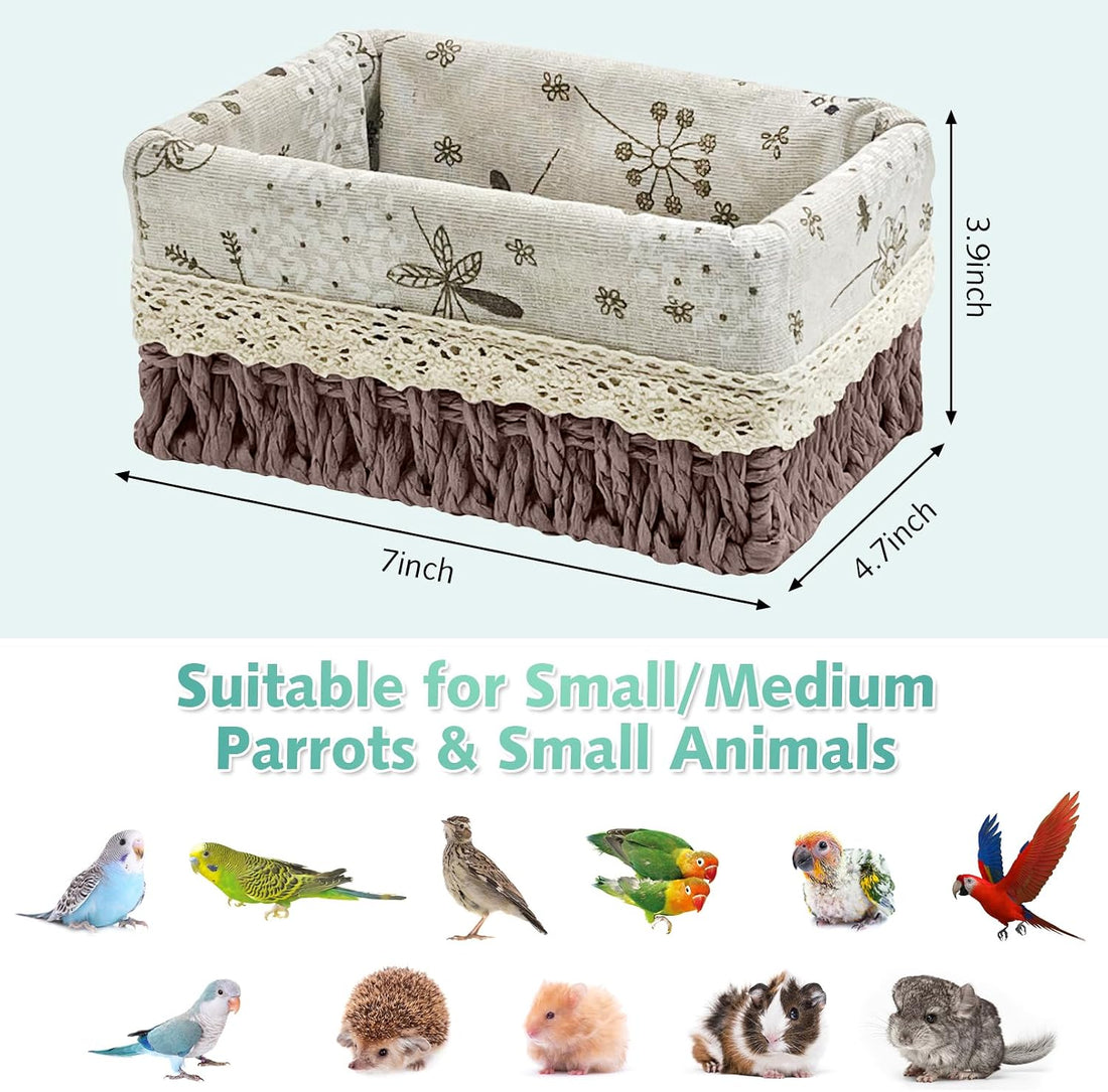 kathson Bird Nest Parrot House Birds Sleeping Bed Straw Weave All
