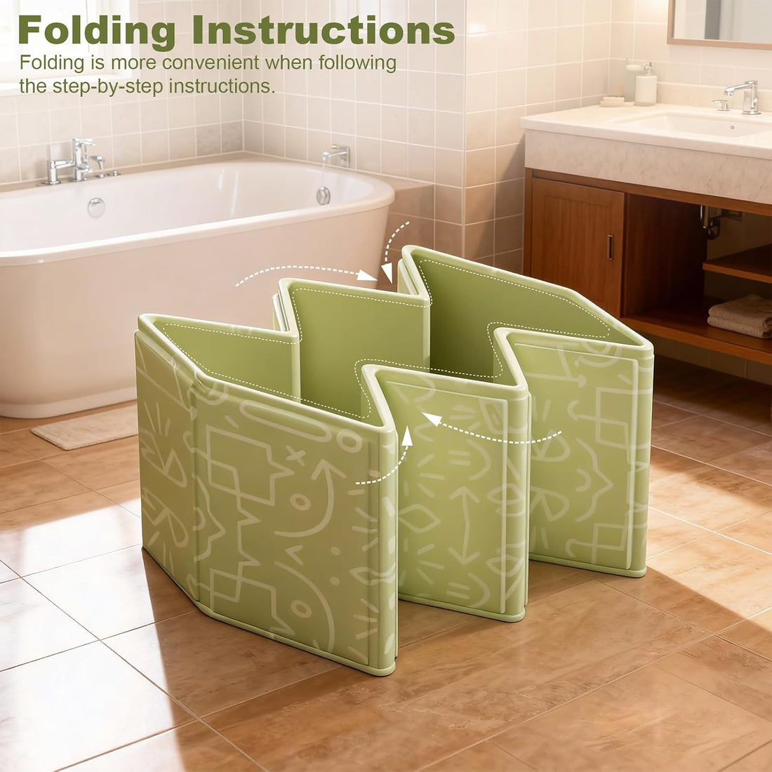 Foldable Dog Bathtub for Small to Medium Dogs & Cats