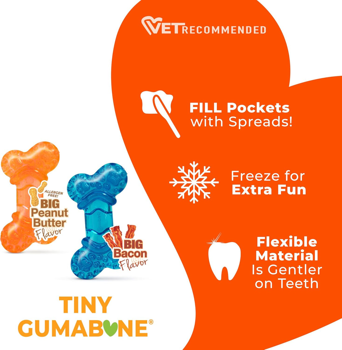 Nylabone Moderate Chew Flexi Chew Bone Peanut Butter & Bacon