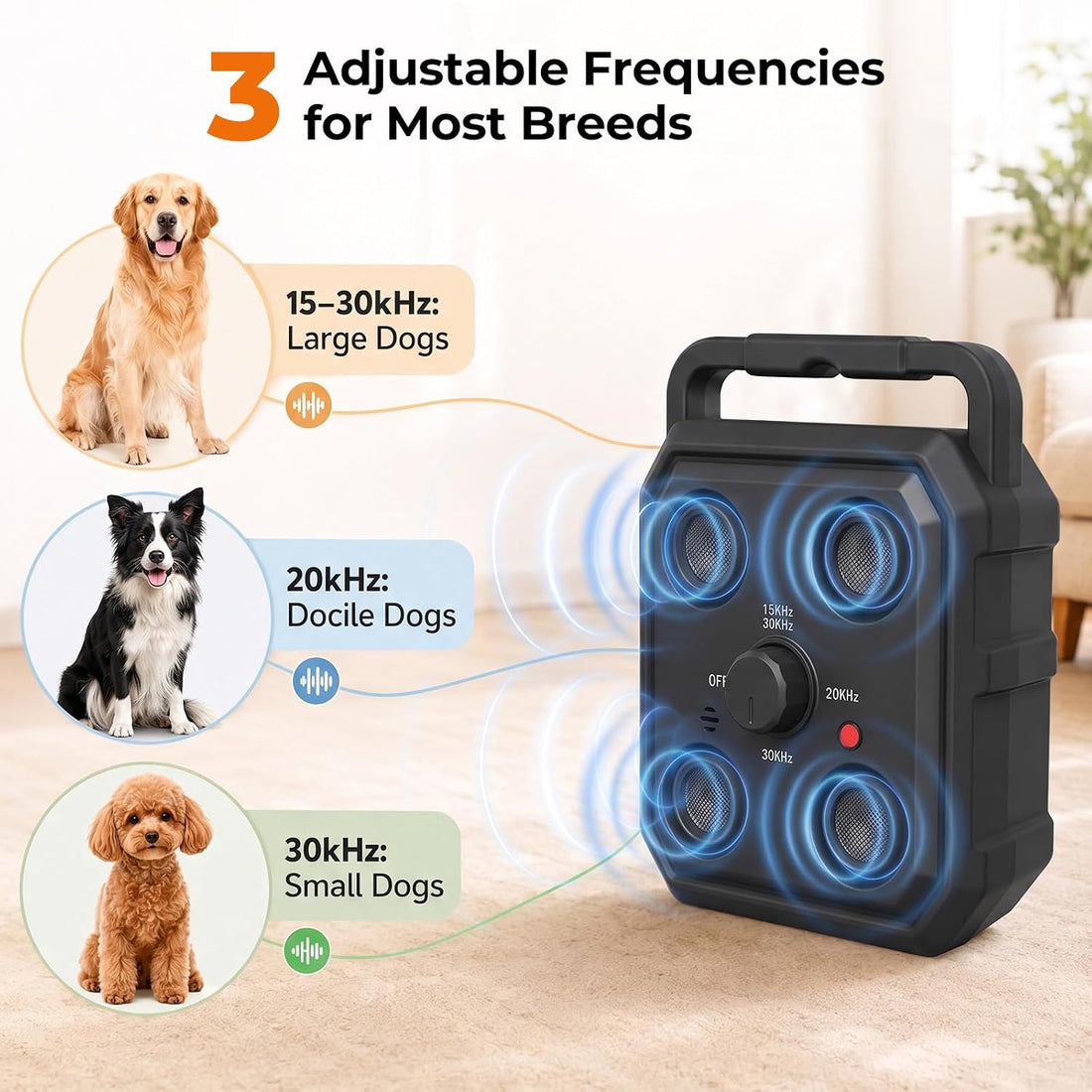 Anti Barking Device for Dogs, 4X Ultrasonic Dog Bark Deterrent Device