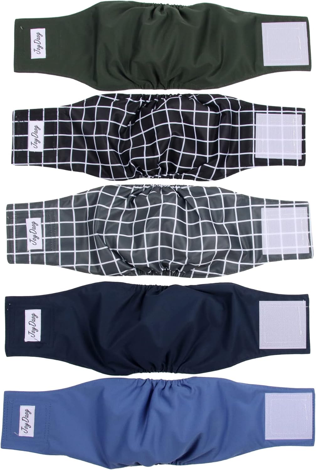 JoyDaog 5 Pack Washable Male Dog Diapers,Reusable Small Dog Belly