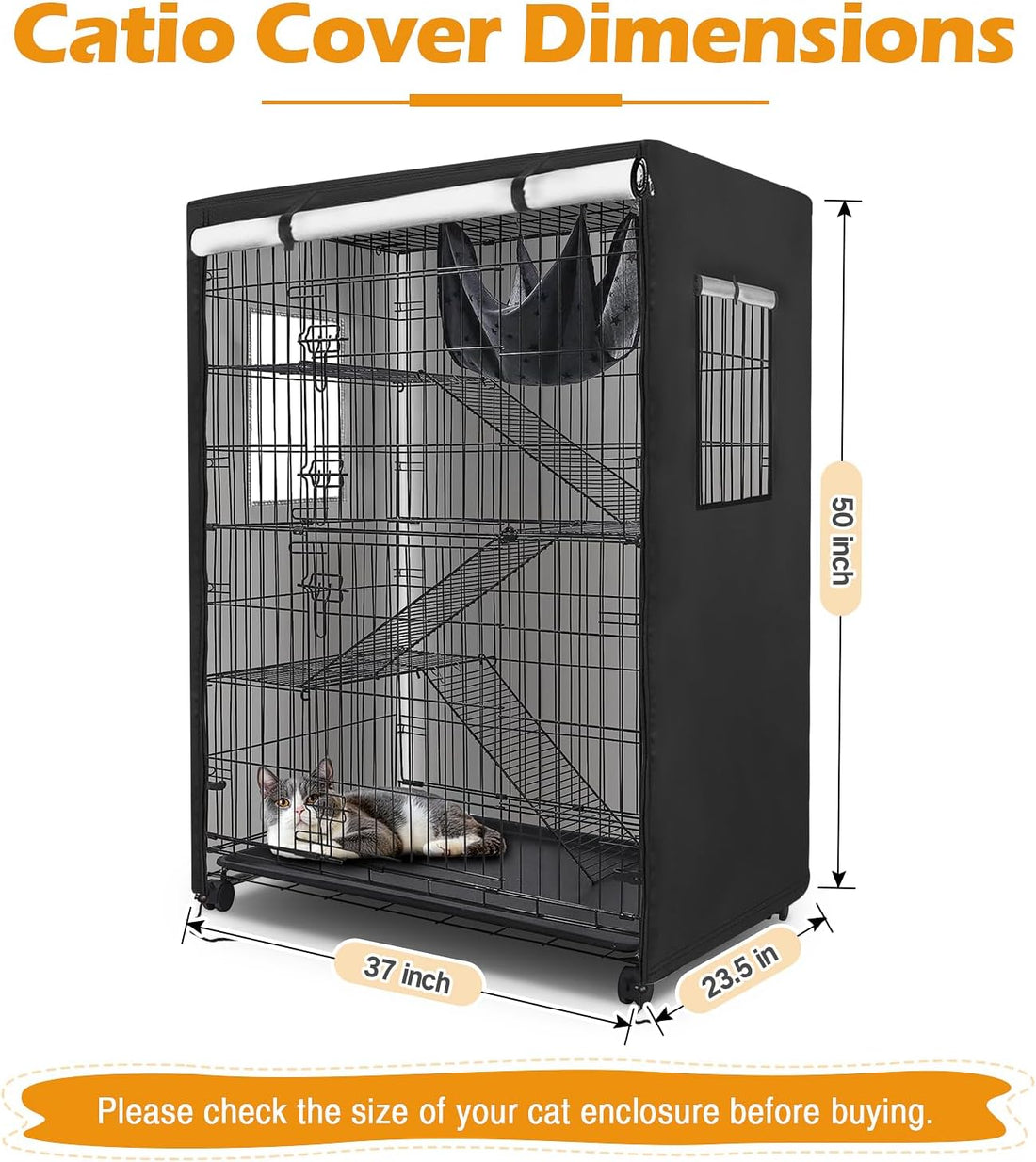 Colewin Catio Cover, 37" L x 23.5" W x 50" H Waterproof Cover