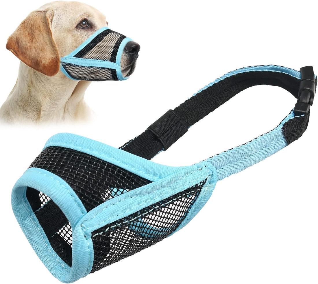 LUCKYPAW Mesh Dog Muzzle for Small Medium Dogs to Prevent Biting
